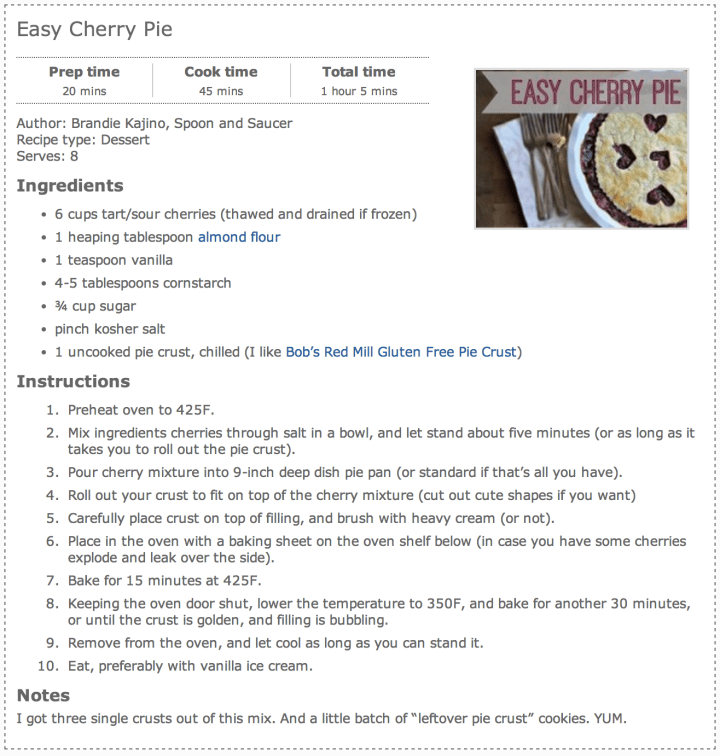 Easy Cherry Pie recipe