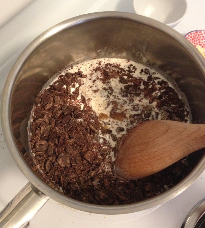 Fun science fact: Chopping the chocolate into small chunks creates friction, and melts the chocolate. Fun, and yet, quite messy.