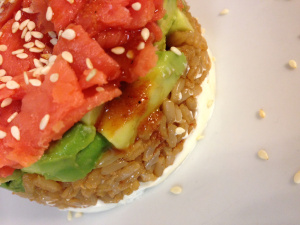 Philadelphia Roll Stacks (with smoked salmon and avocado)